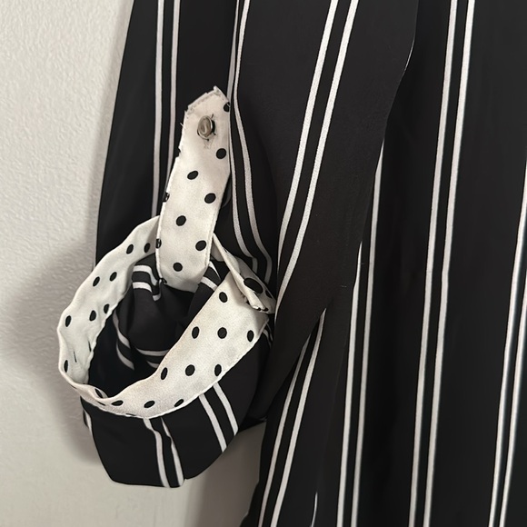 Zac & Rachel women black & off-white striped & polkadot button down shirt - Picture 11 of 13